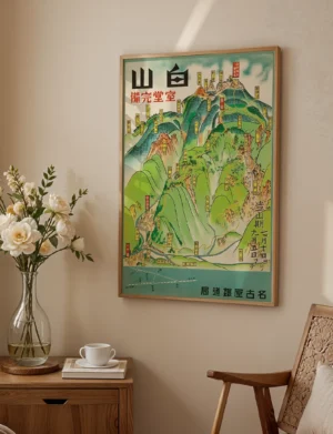 Vintage Mount Haku Illustrated Map