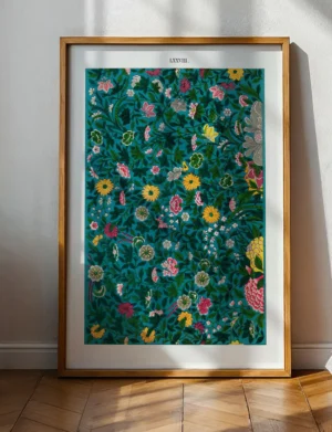 141_F017 Chinese Teal Floral Pattern, Plate LXXVIII