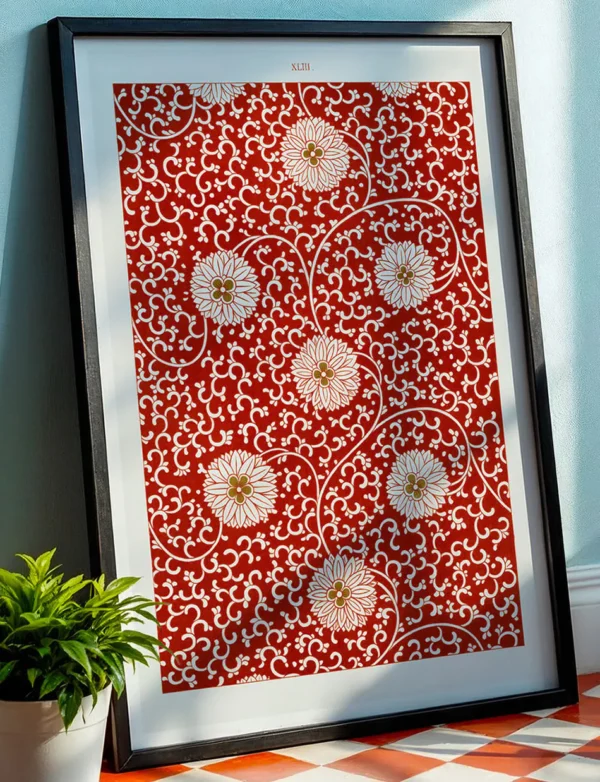 Chinese Crimson Floral Scroll, Plate XLIII