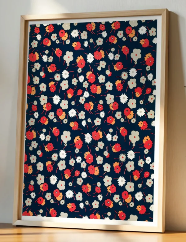 French Midnight Navy & Poppy Red
