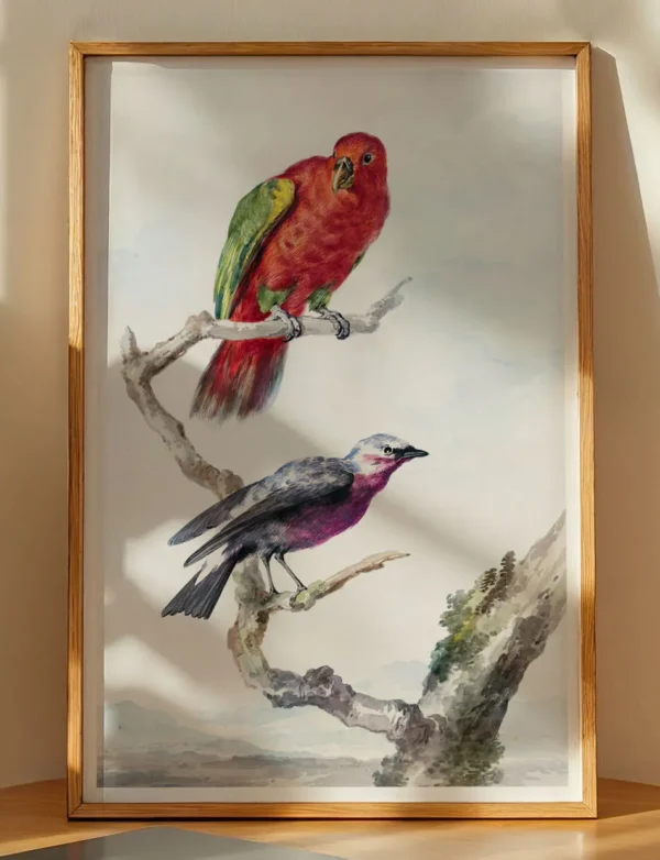 Crimson Parrot & Violet Songbird